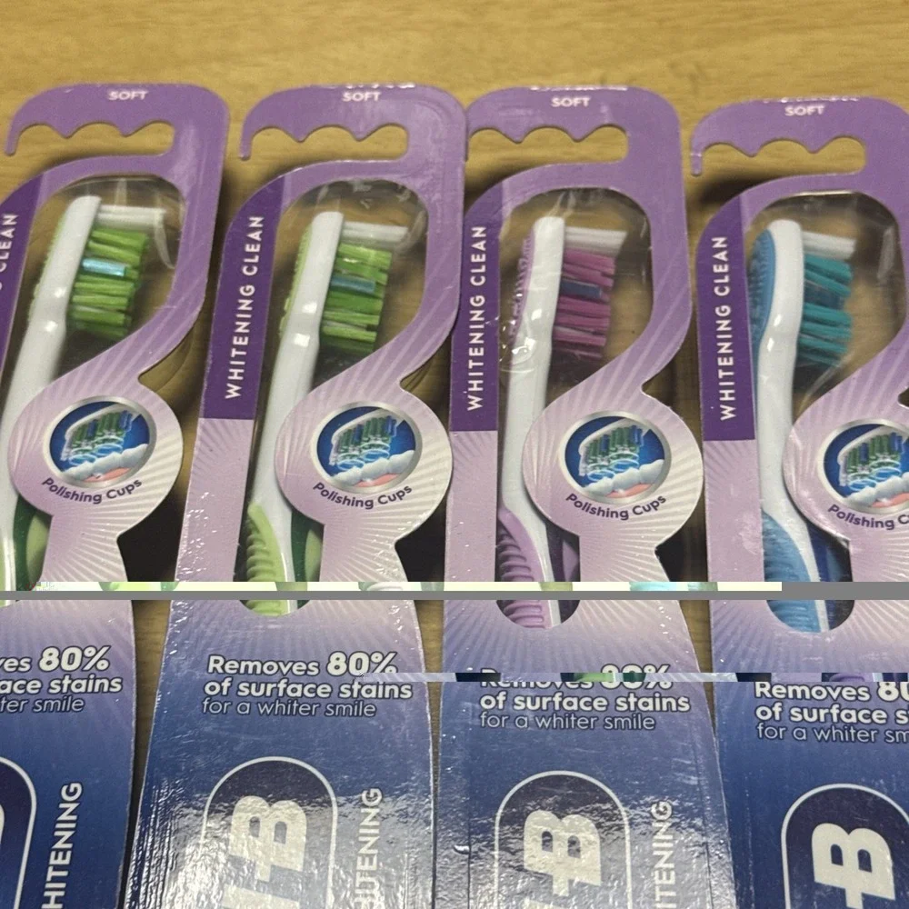 Oral-B Advanced Whitening Clean SOFT Bristle Toothbrush Assorted Color-Pack of 6